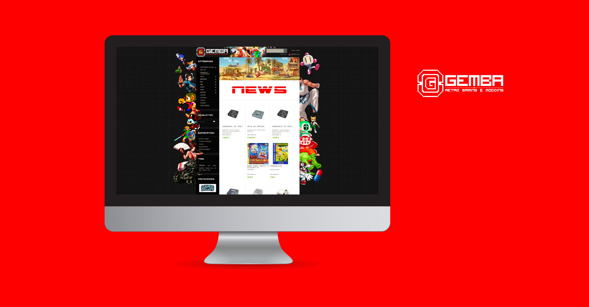 Design site internet e-commerce Gemba games
