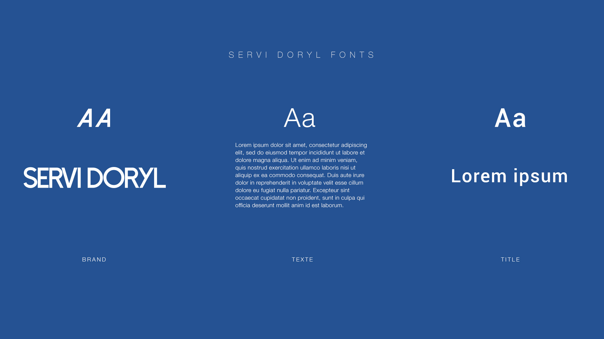 Typographies de charte graphique Servi Doryl
