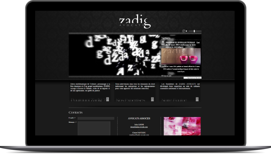 Design site internet Zadig avocats