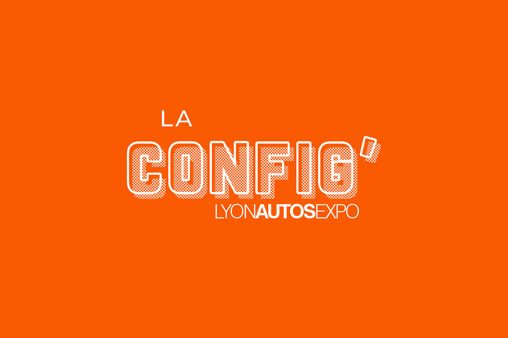 Logo monochrome format vidéo YouTube La Config' Lyon Autos Expo