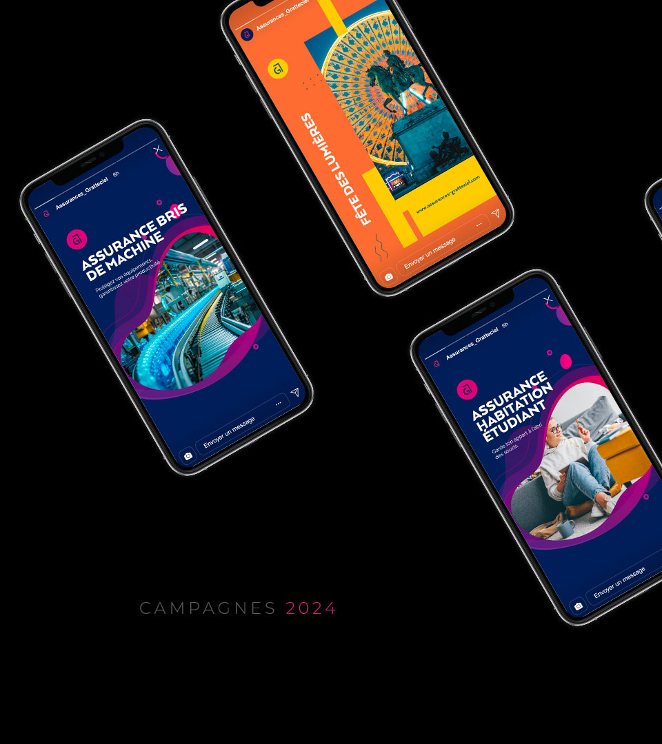 Campagnes digitales pour les réseaux sociaux des Assurances Gratte-Ciel