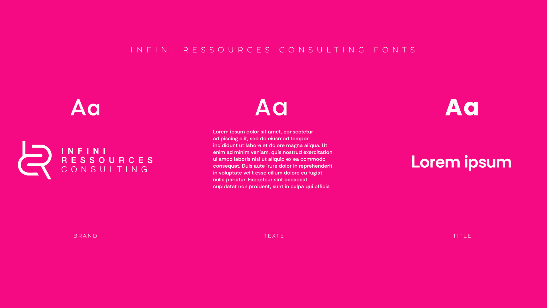 Typographies charte graphique Infini Ressources Consulting
