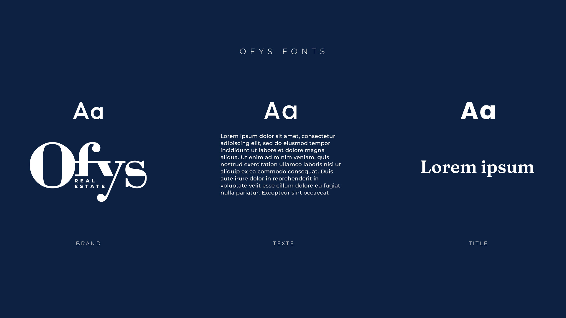 Typographies charte graphique Ofys
